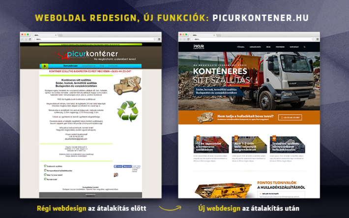 Konténerszállítás - Webgrafika, weboldal fejlesztés