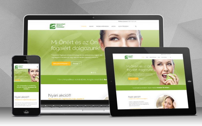 Fogászati, fogtechnikai honlap weboldalkészítése, arculattervezése